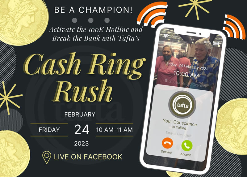 Are you ready for Tafta’s Cash Ring Rush live fundraiser?