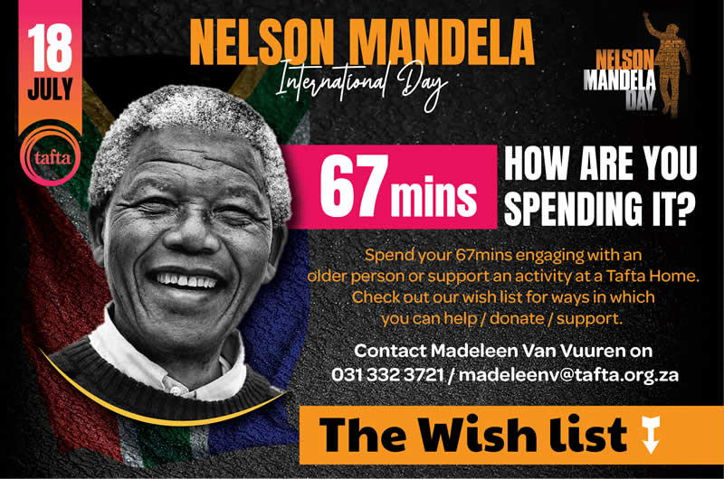 Mandela Day – spend your 67 minutes with us, bringing joy to older people