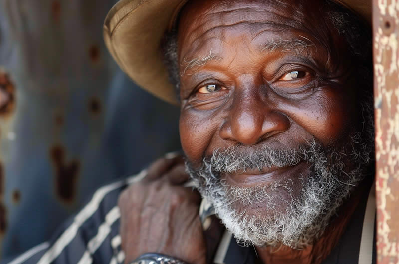 Destitute elderly man