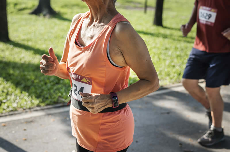 Senior marathon runner